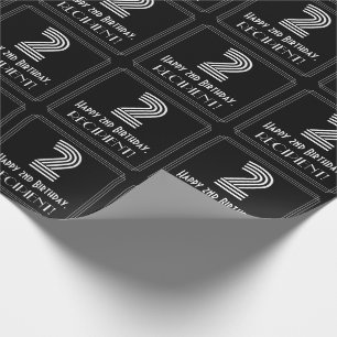 2nd Birthday: Art Deco Inspired Look "2" w/ Name Wrapping Paper