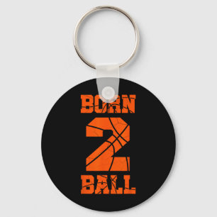 2nd Birthday Basketball Jersey Tee Two 2 Year Old Keychain