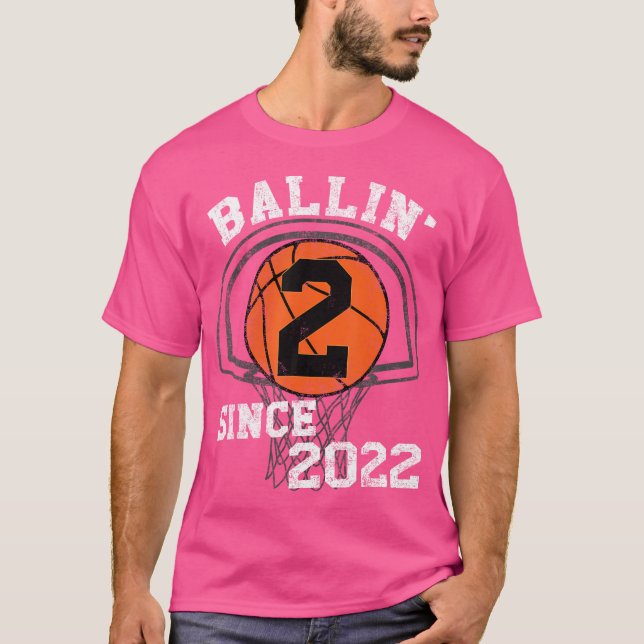 2Nd Birthday Basketball Theme Decorations Boy Bday T-Shirt (Front)