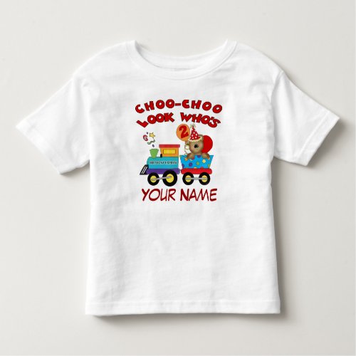 2nd birthday bear train personalized t_shirt