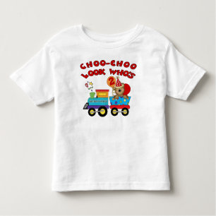 2nd birthday bear train toddler t-shirt