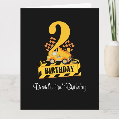 2nd Birthday Black and Yellow Construction Truck 