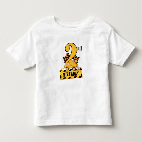 2nd Birthday Black and Yellow Construction Truck  Toddler T_shirt