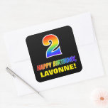 [ Thumbnail: 2nd Birthday: Bold, Fun, Simple, Rainbow 2 Sticker ]