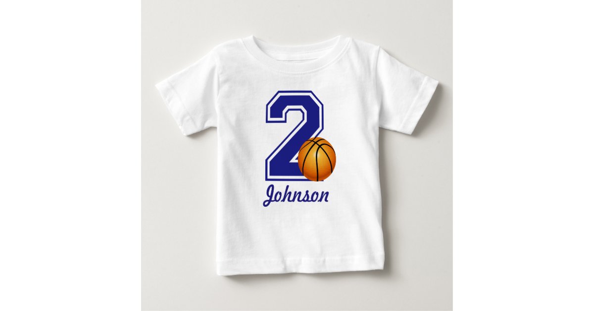 2nd Birthday Boy Basketball Personalized Baby T Shirt Zazzle Com