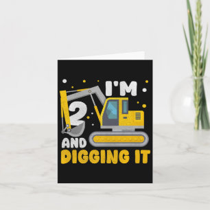 2nd Birthday Boy Digger Boy Construction Happy 2 Y Card