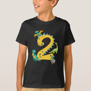 2nd birthday boy Dinosaur Trex Dino 2 years old T-Shirt