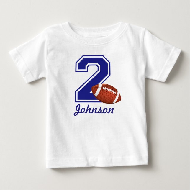 2nd Birthday boy football personalized Baby T-Shirt (Front)