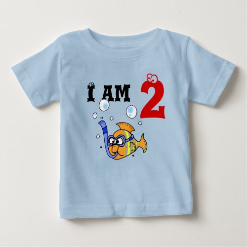 2nd birthday boy gift fun fish toddler t_shirt