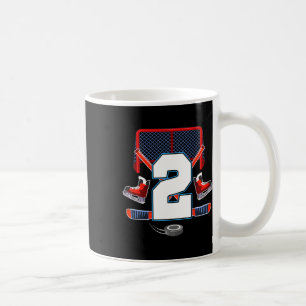 2nd Birthday Boy Ice Hockey Theme 2 Year Old Party Coffee Mug