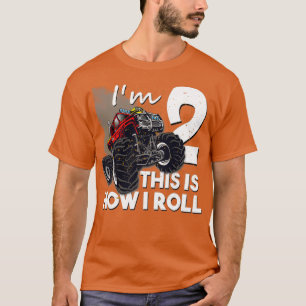 2nd Birthday Boy Monster Truck 2 Years Old Gift T-Shirt