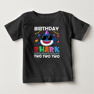2nd Birthday Boy Shark Matching Party Gifts shirt