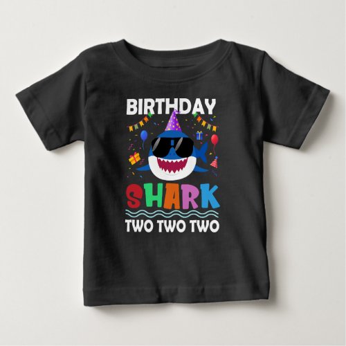 2nd Birthday Boy Shark Matching Party Gifts shirt