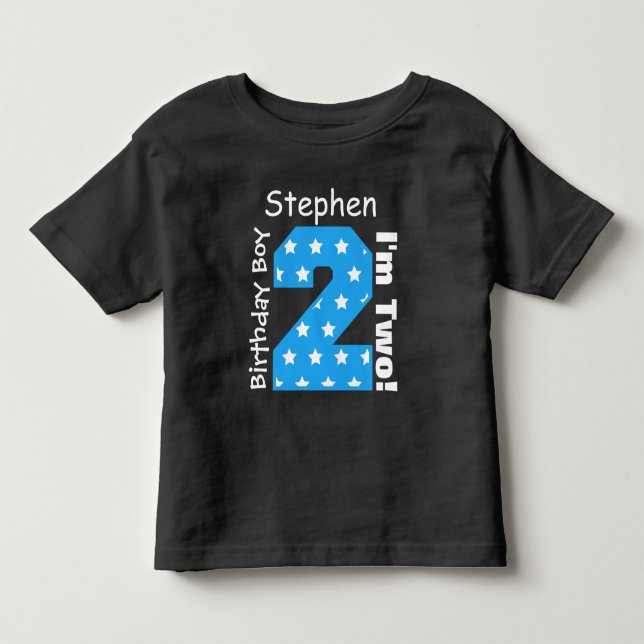 2nd Birthday Boy STARS Custom Name V14 Toddler T-shirt (Front)