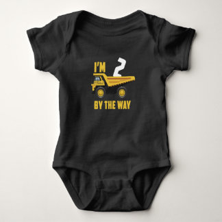2nd birthday boy Toddler Construction Truck gift Baby Bodysuit