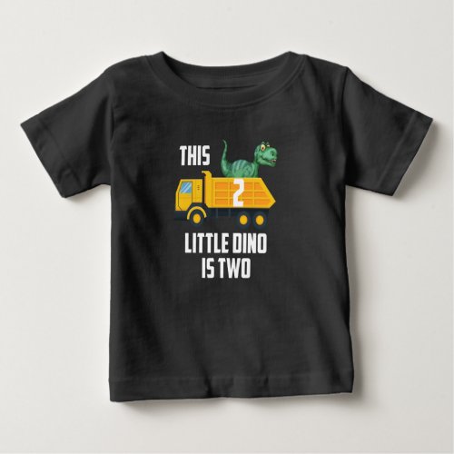 2nd birthday boy Toddler Construction Truck gift Baby T_Shirt