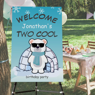 2nd Birthday Boy Two Cool Polar Bear Iglo Foam Board
