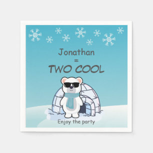 2nd Birthday Boy Two Cool Polar Bear Iglo Napkins