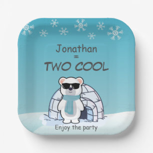 2nd Birthday Boy Two Cool Polar Bear Iglo Paper Plates