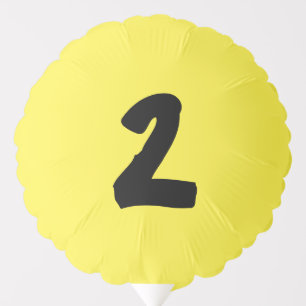2nd Birthday Bright Yellow with 2 Age Number Party Balloon
