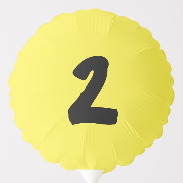 2nd Birthday Bright Yellow with 2 Age Number Party Balloon (Front)