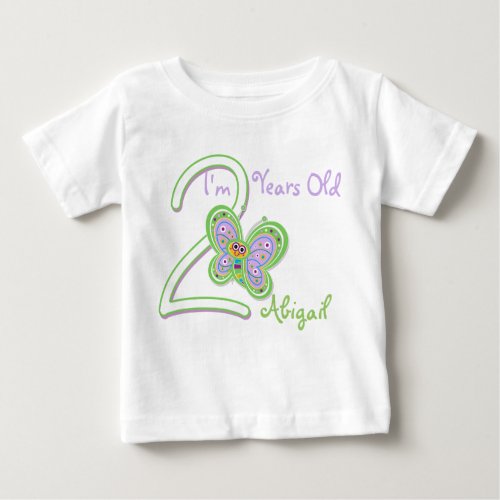 2nd Birthday Butterfly Baby T_Shirt