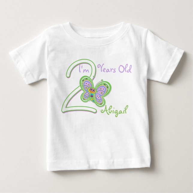 2nd Birthday Butterfly Baby T-Shirt (Front)