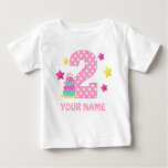 2nd Birthday Cake Girl Personalized T-shirt at Zazzle