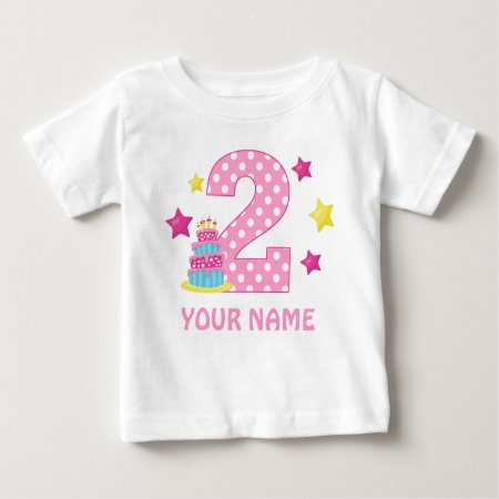 2nd Birthday Cake Girl Personalized T-shirt