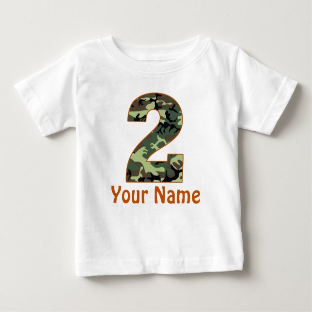 2nd Birthday Camo Personalized Shirt (Front)