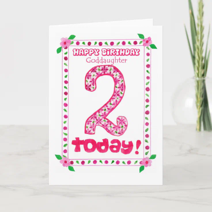 2nd Birthday Card For A Goddaughter Zazzle