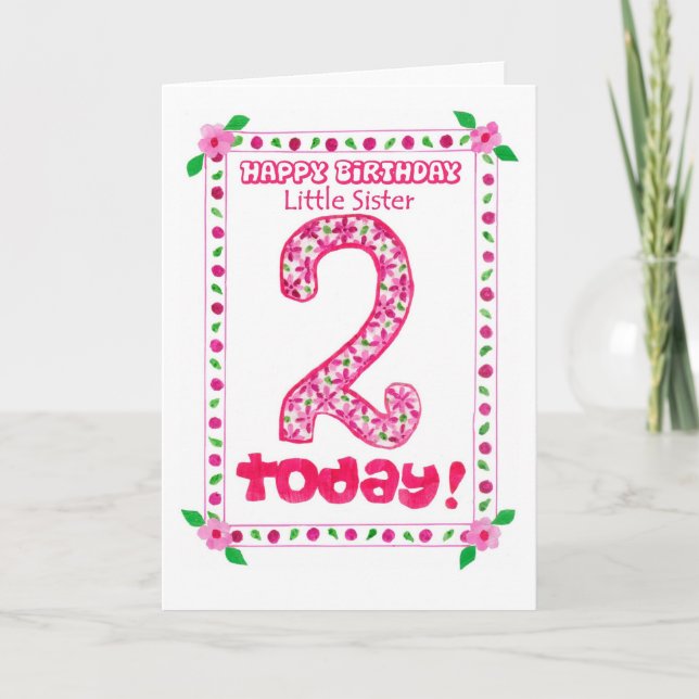 2nd Birthday Card for a Little Sister (Front)