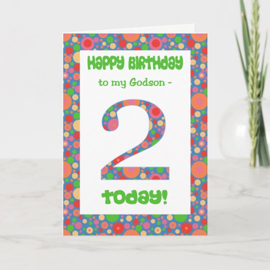 2nd Birthday Card For Godson Bright And Bubbly Zazzle Com