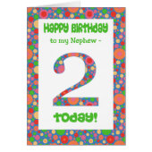 2nd Birthday Card for Nephew, Bright and Bubbly (Front)