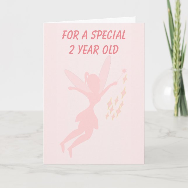 2nd Birthday Card Pink Fairy Design (Front)