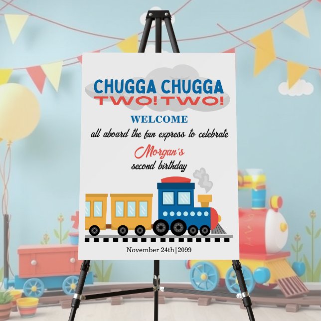 2nd Birthday Colorful Cartoon Train  Foam Board (Creator Uploaded)