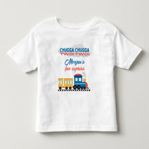 2nd Birthday Colorful Cartoon Train Toddler T-shirt