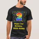 [ Thumbnail: 2nd Birthday: Colorful Music Symbols, Rainbow 2 T-Shirt ]