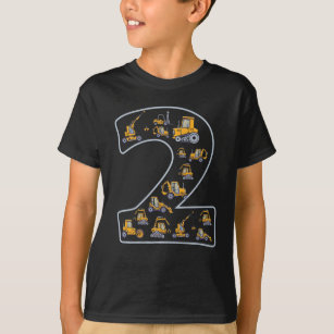 2nd birthday construction site crane 2 years old T-Shirt