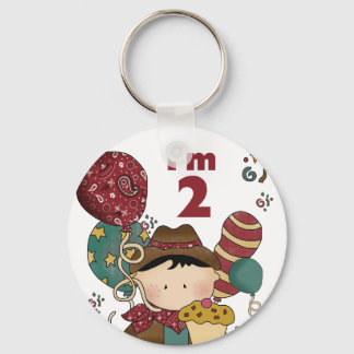 2nd Birthday Cowboy T-shirts and Gifts Keychain
