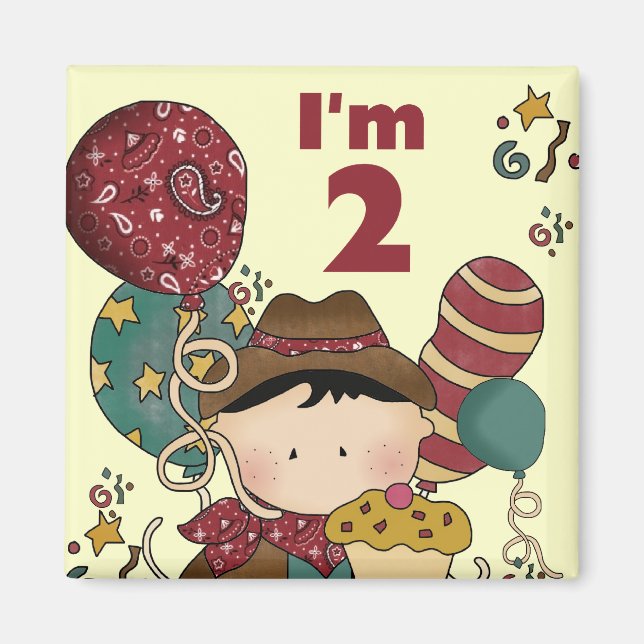 2nd Birthday Cowboy T-shirts and Gifts Magnet (Front)