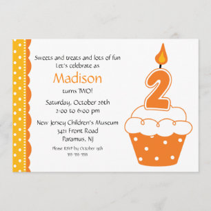 2nd Birthday Cupcake Invitation