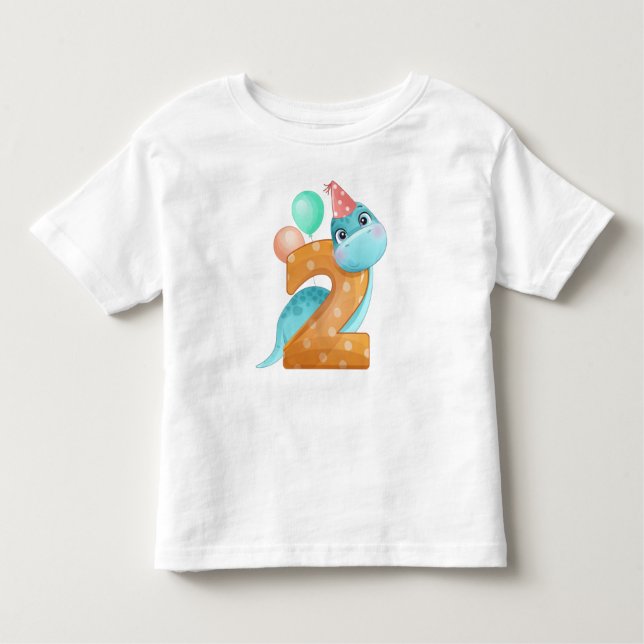 2nd Birthday Dinosaur Toddler T-shirt (Front)