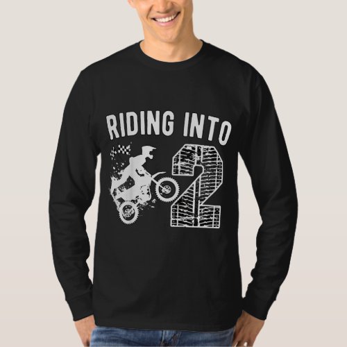 2nd Birthday Dirt Bike Party Motocross Two Year Ol T_Shirt