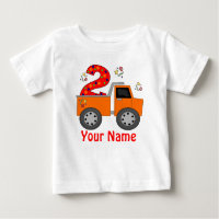2nd Birthday Dump Truck Personalized T-shirt