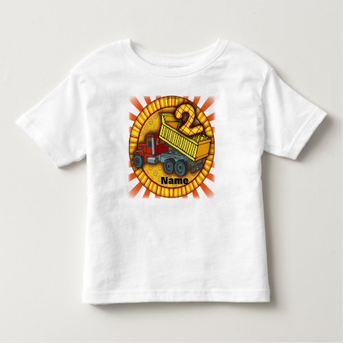 2nd Birthday Dump Truck Toddler T_shirt