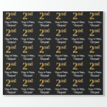 [ Thumbnail: 2nd Birthday: Elegant Luxurious Faux Gold Look # Wrapping Paper ]