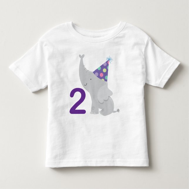 2nd Birthday Elephant Toddler T-shirt (Front)