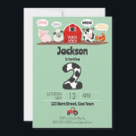 2nd Birthday Farm Animals Oink Baa Moo Kids Invitation<br><div class="desc">2nd Birthday Farm Animals Oink Baa Moo Cock-a-doodle-do Kids Birthday Invitation. Personalize with a name for second birthday party. Farm animals,  pig,  cow,  sheep,  rooster,  farm-themed party supplies. www.SamAnnDesigns.com</div>