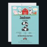 2nd Birthday Farm Animals Oink Baa Moo Kids Invitation<br><div class="desc">2nd Birthday Farm Animals Oink Baa Moo Cock-a-doodle-do Kids Birthday Invitation. Personalize with a name for second birthday party. Farm animals,  pig,  cow,  sheep,  rooster,  farm-themed party supplies. www.SamAnnDesigns.com</div>